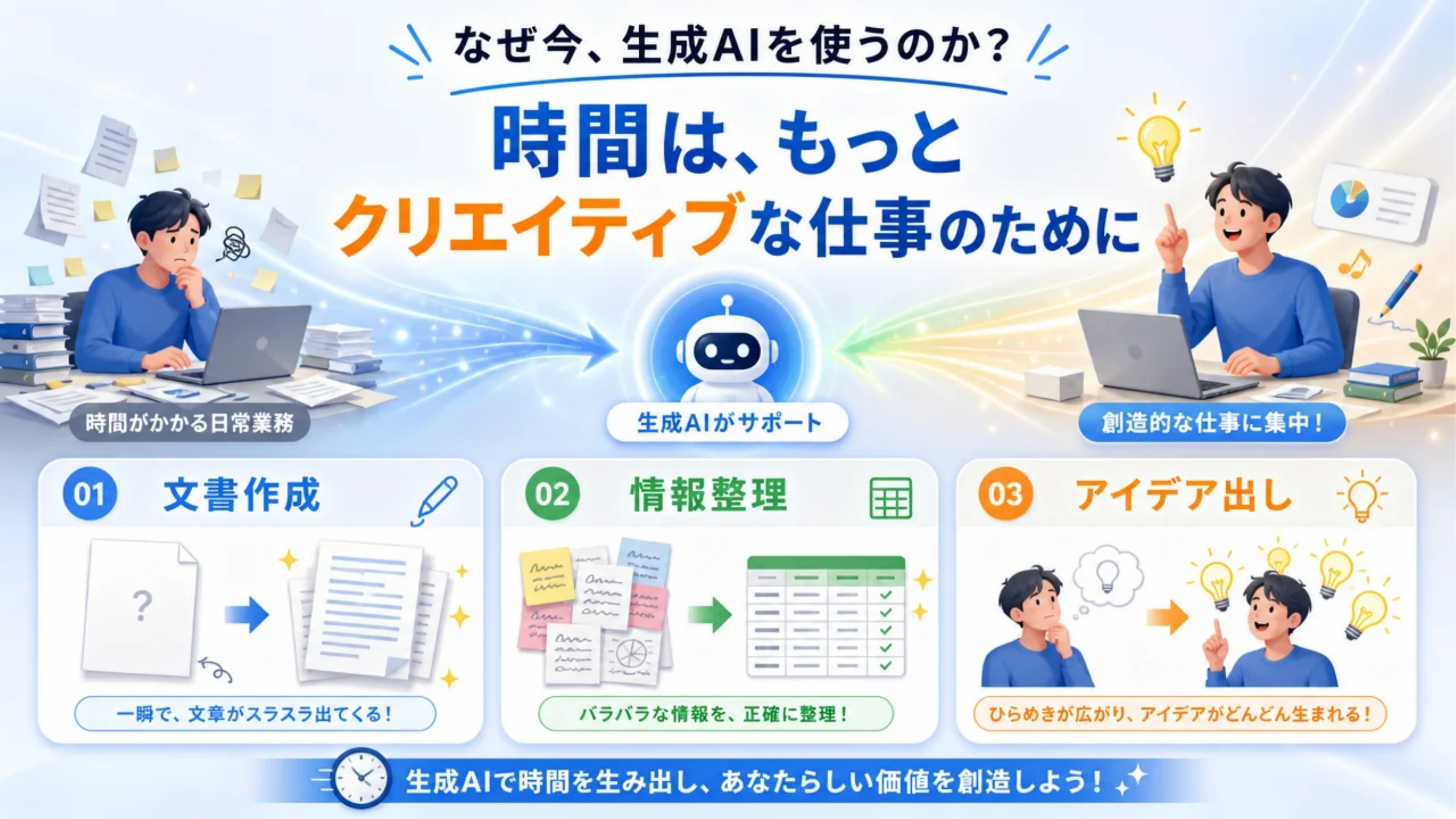 図解モードで生成したスライドの中面
