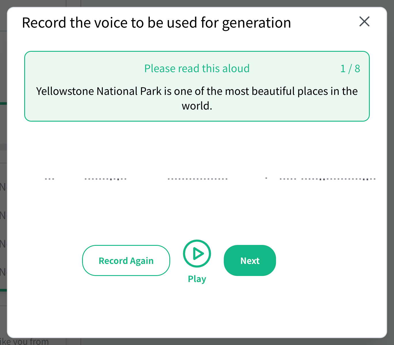 Recording check screen