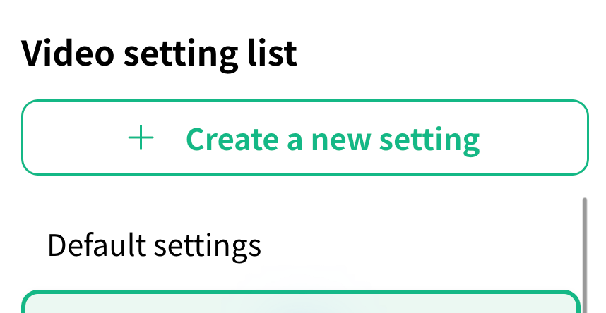 Select or create a saved setting
