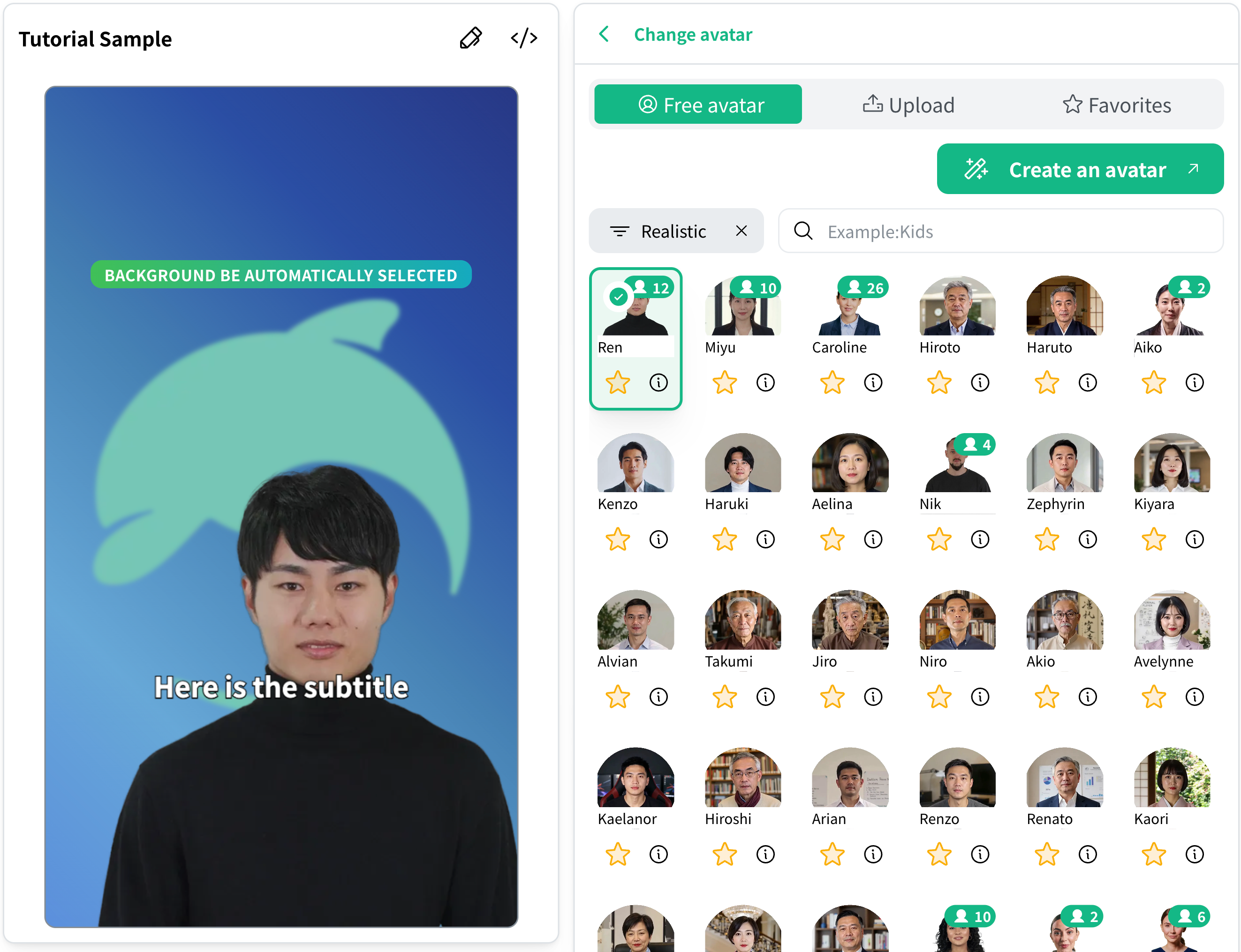 Choose the avatar you want to use
