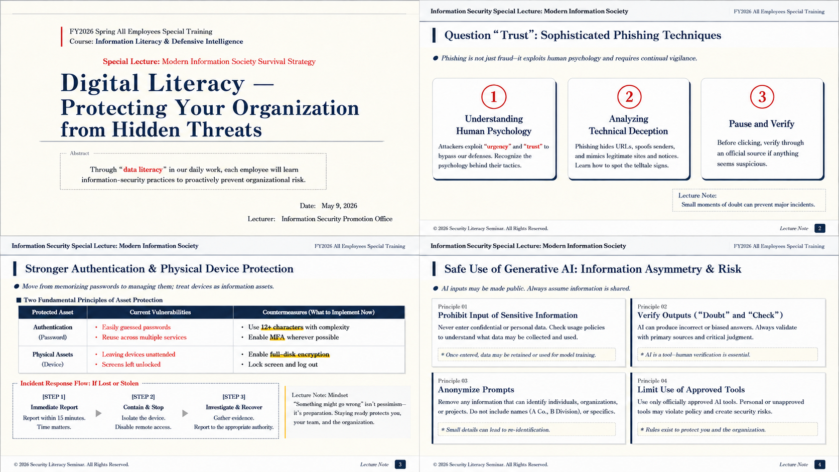 Example of a template slide deck (4 pages)