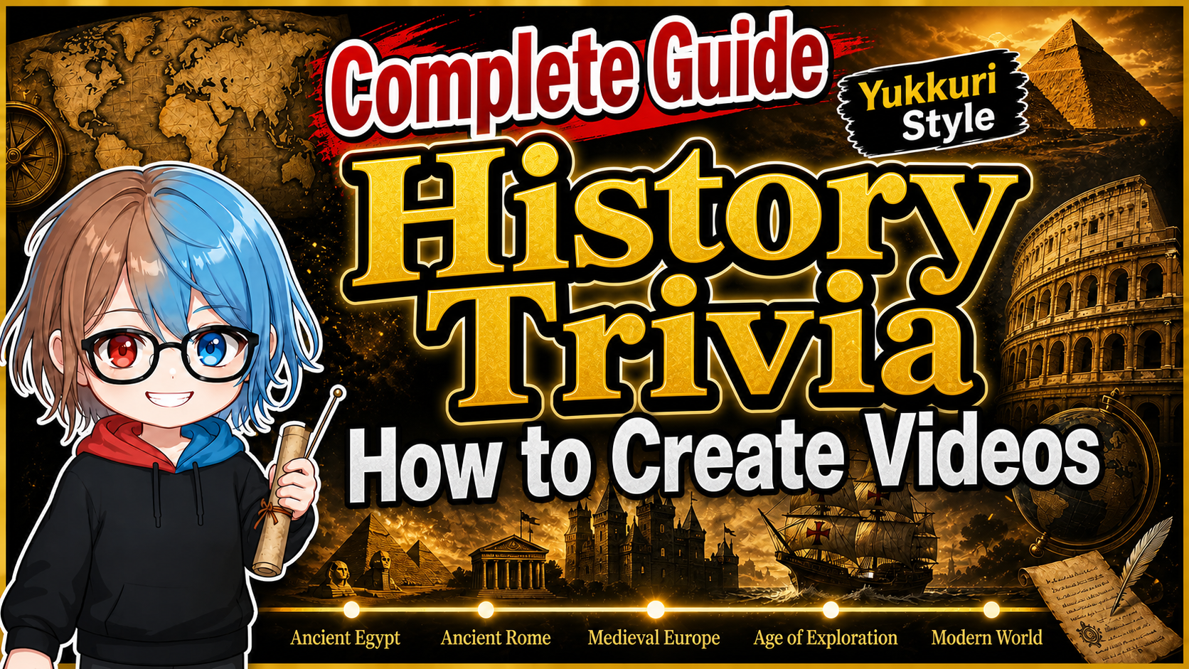 Thumbnail for the video on how to create Yukkuri-style history trivia commentary videos
